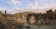 View of the River Tiber with the Ponte Rotto and the Aventine Hill Gaspar Van Wittel